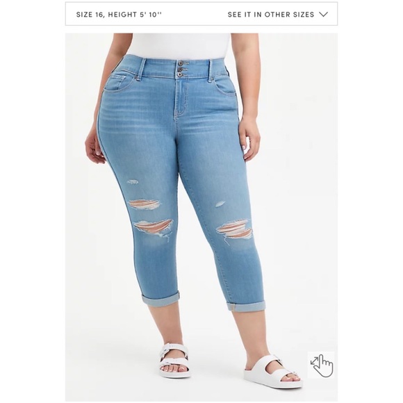 NEVER WORN Torrid 22 Crop Jegging - Super Soft Eco Light Wash - Picture 4 of 15